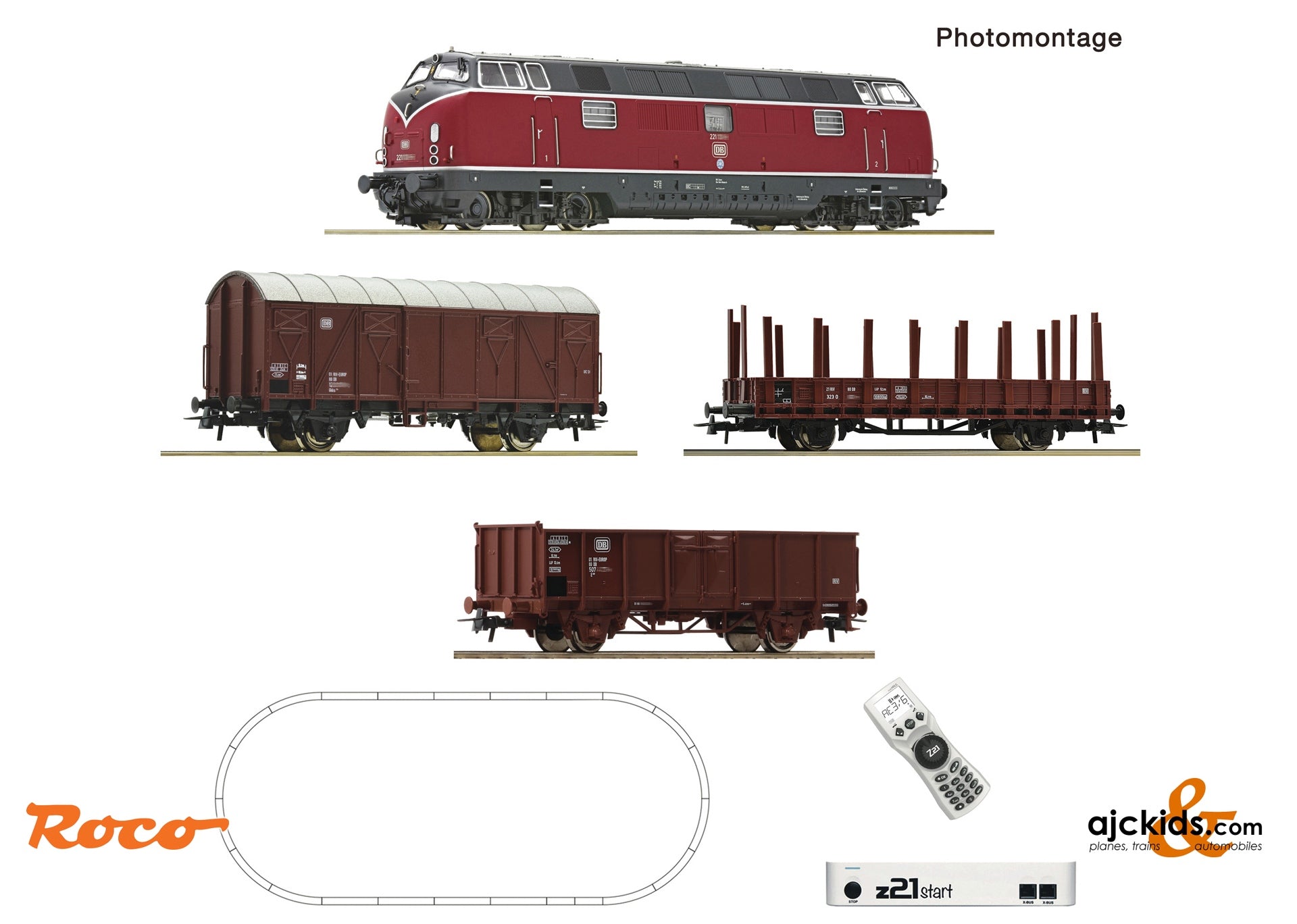 Roco 5110008 z21 start digital set class 221  goods train
