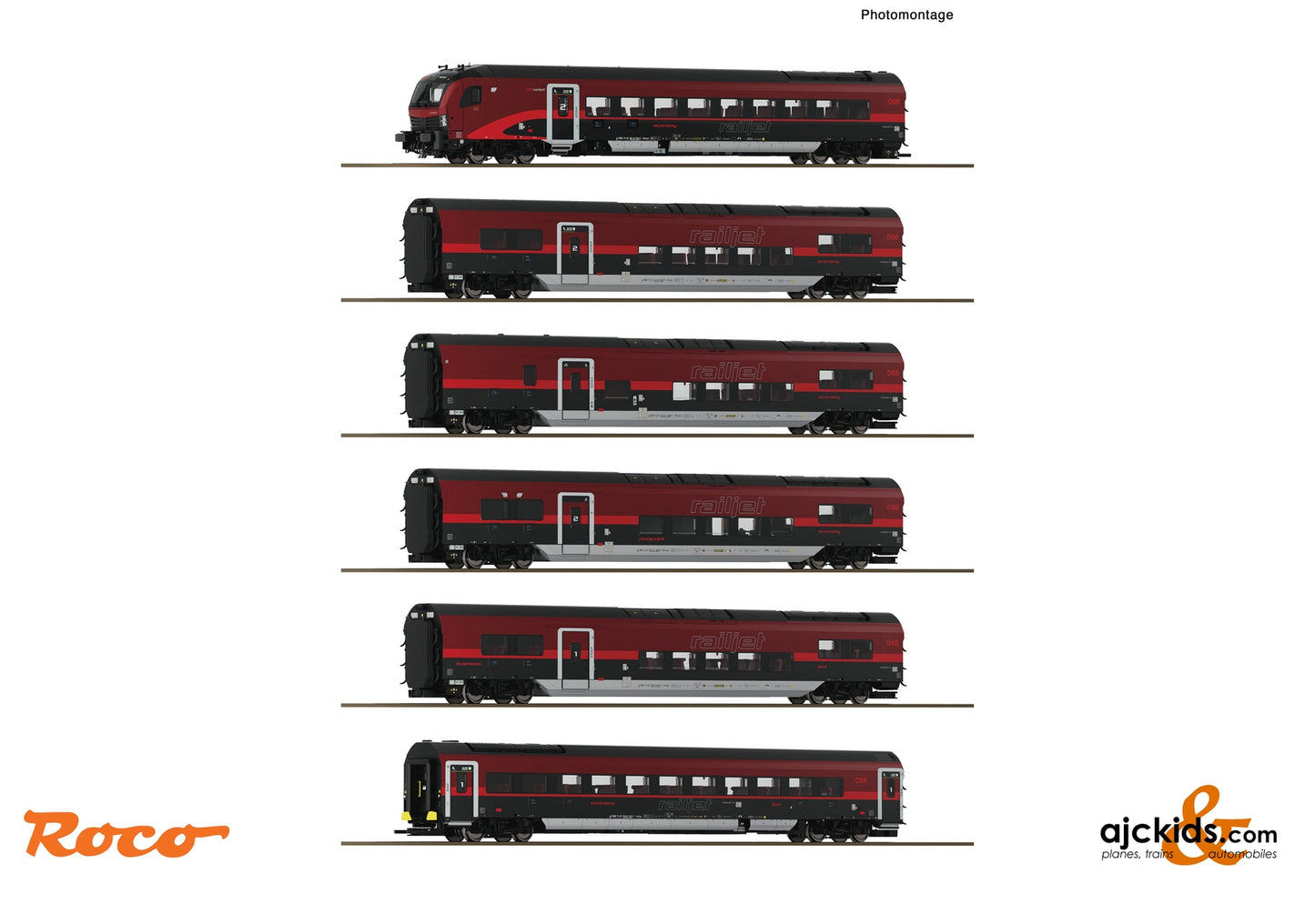 6 piece  Set 1: Railjet of the new generation
