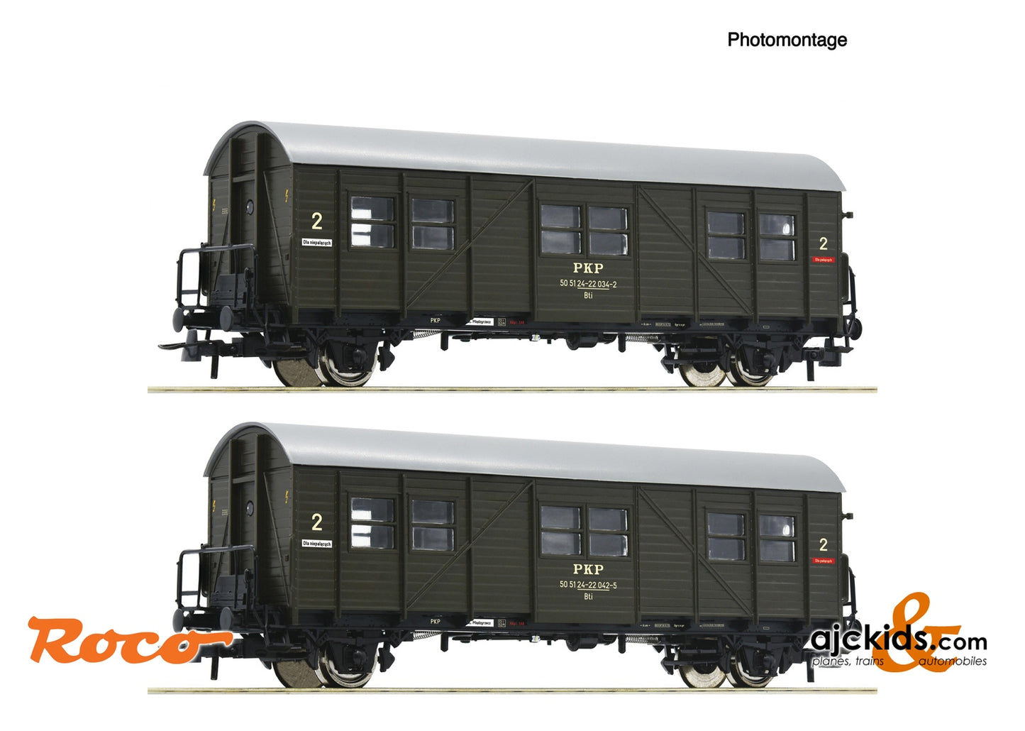 Roco 6200195 - 2 piece set: Auxiliary passenger coaches, PKP