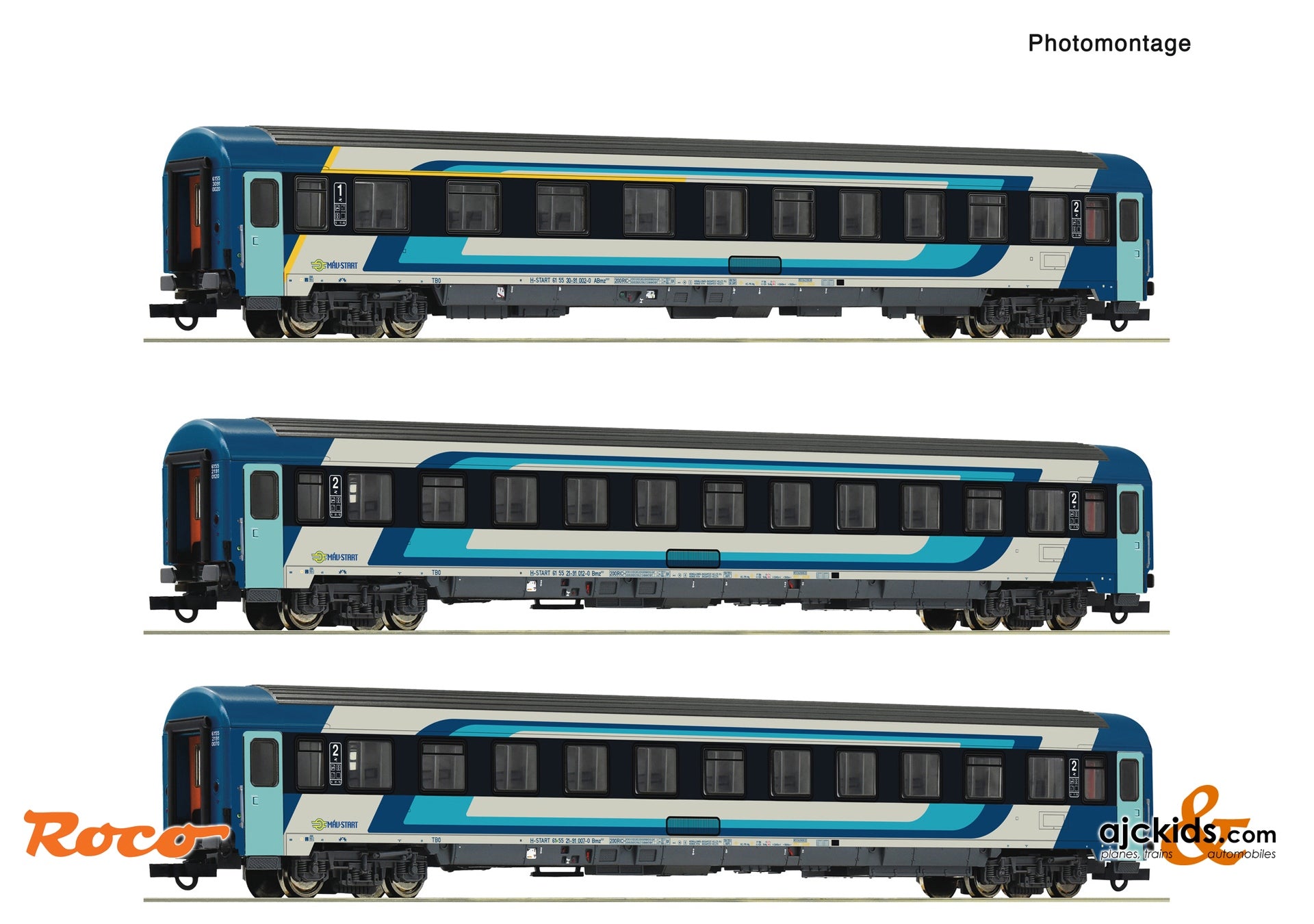 3 piece set: Eurofima coaches, MAV