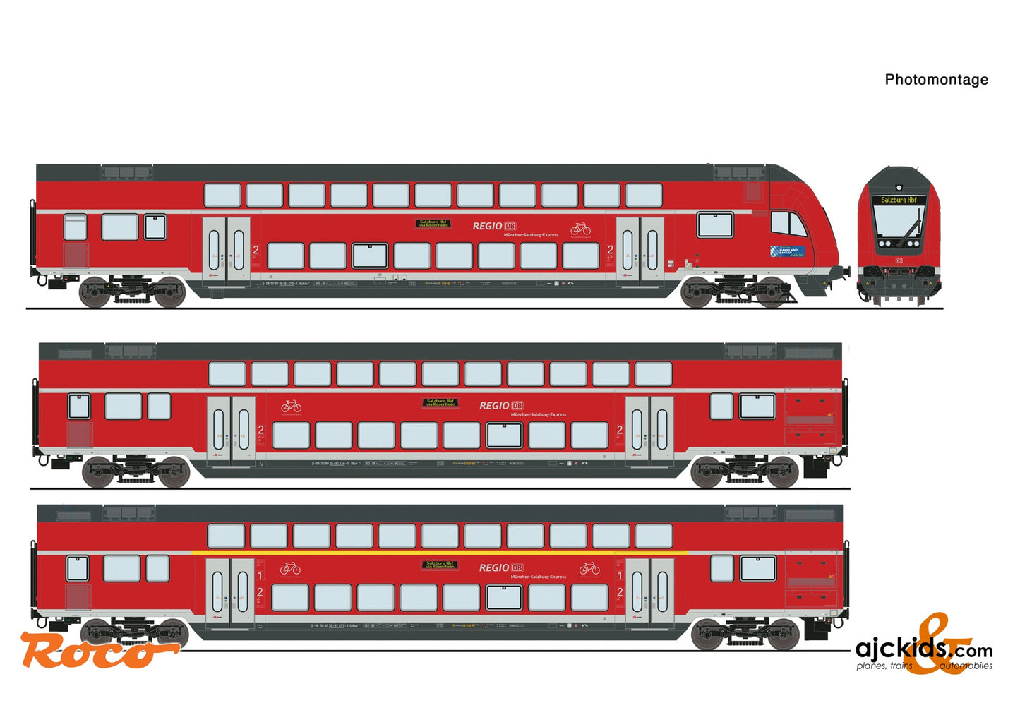 Roco 6210144 3 piece set: Double-deck coaches, DB AG