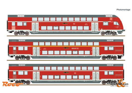 3 piece  Set: Double-decker coach