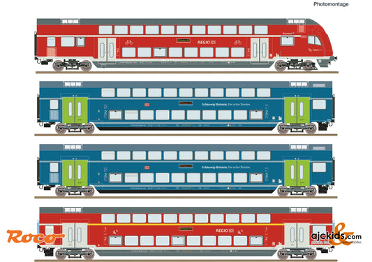 4 piece set: Double-deck coaches, DB AG