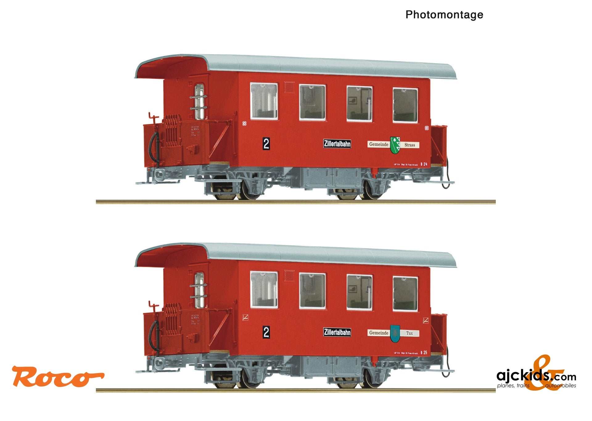 Roco 6240003 2-piece set: Narrow gauge passenger coaches, Zillertalbahn ...