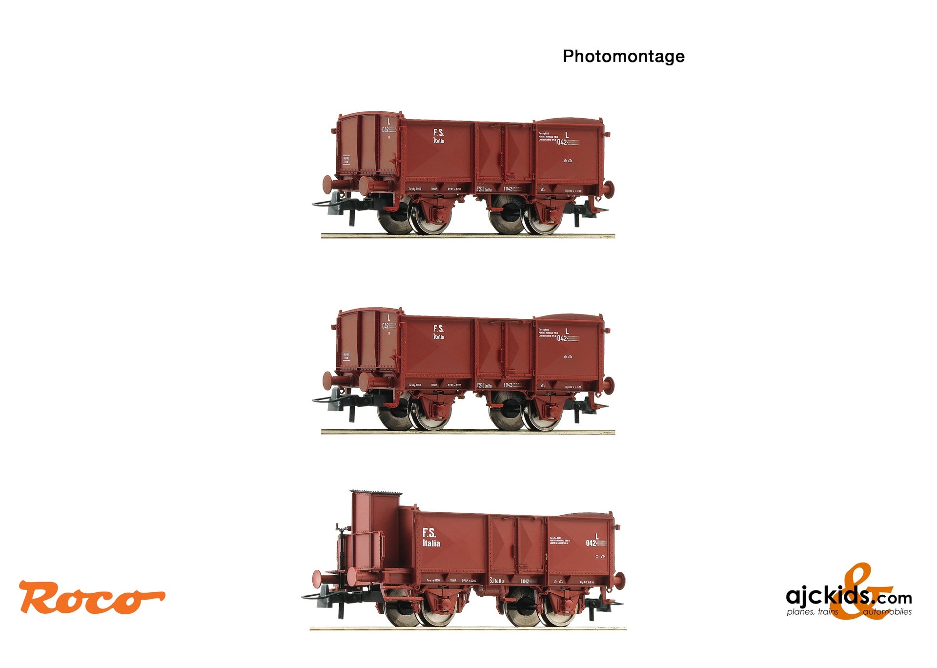 Roco 6600088 3-piece set: Open goods wagons, FS