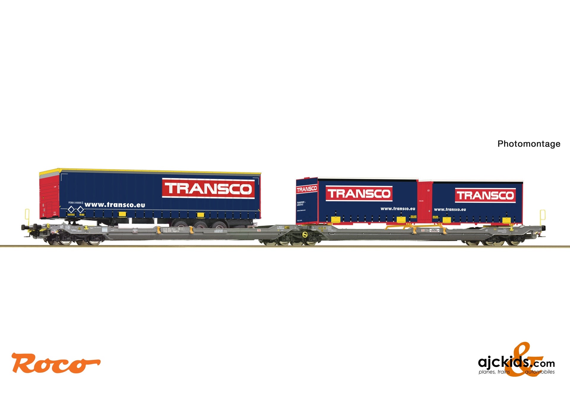 Roco 6600113 Articulated double-pocket wagon T3000e, HUPAC – Ajckids