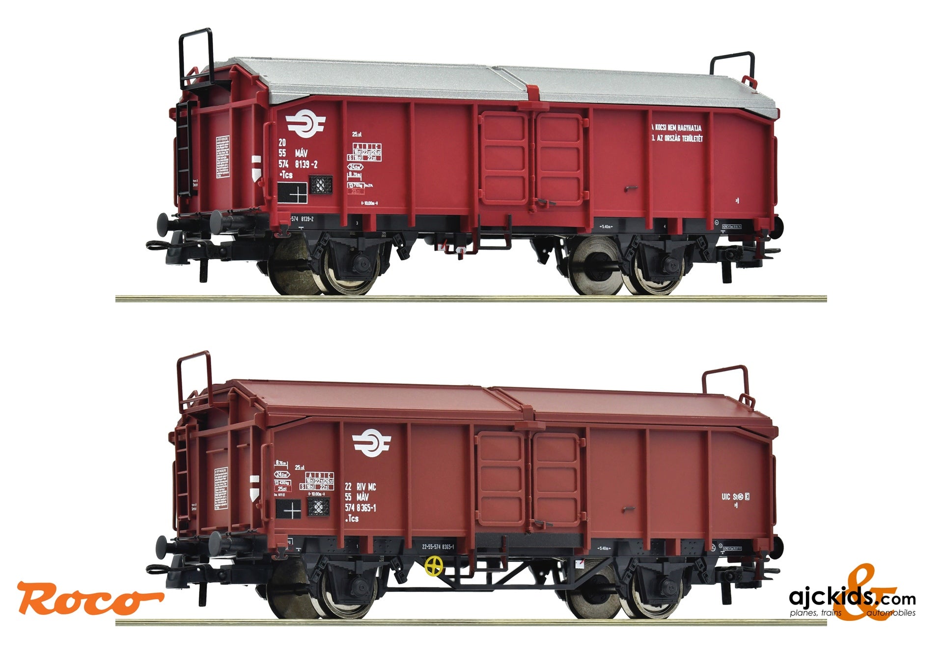 2 piece set: sliding roof wagons, MAV