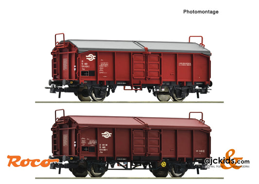 Roco 6600116 - 2 piece set: sliding roof wagons, MAV