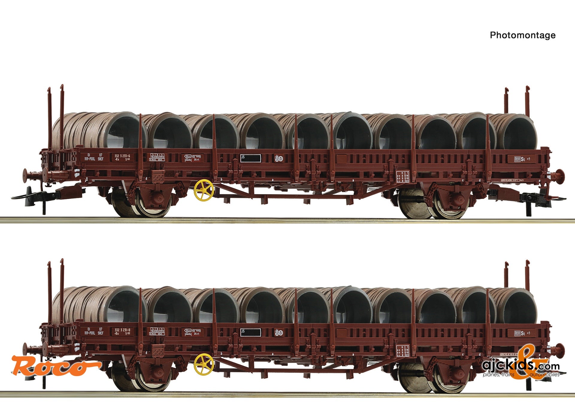 Roco 6600119 2-piece set: Swivel stake wagons, SNCF