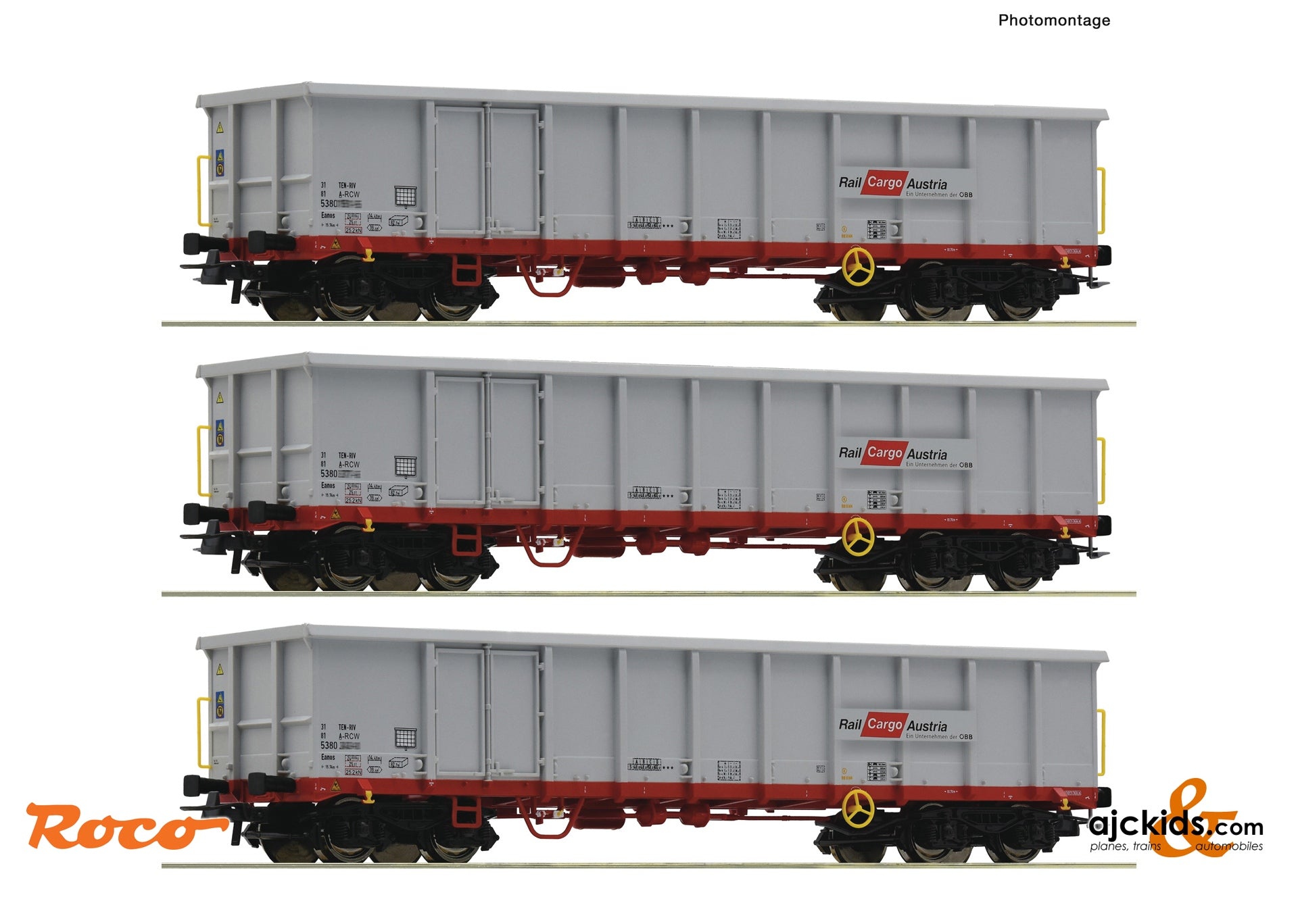 Roco 6600121 3 piece set: Open goods wagons, ÖBB