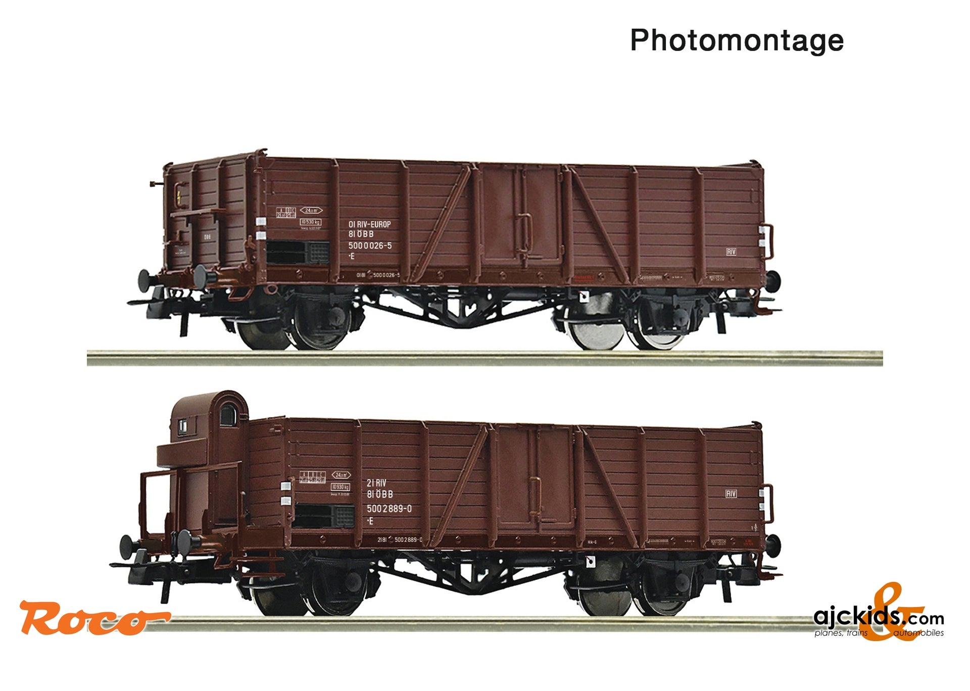 Roco 6600123 2 piece set: Open goods wagons, ÖBB