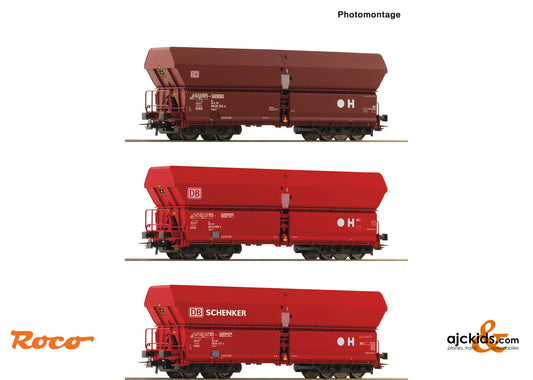 Roco 6600135 3 piece set: Self unloading hopper wagons, DB AG