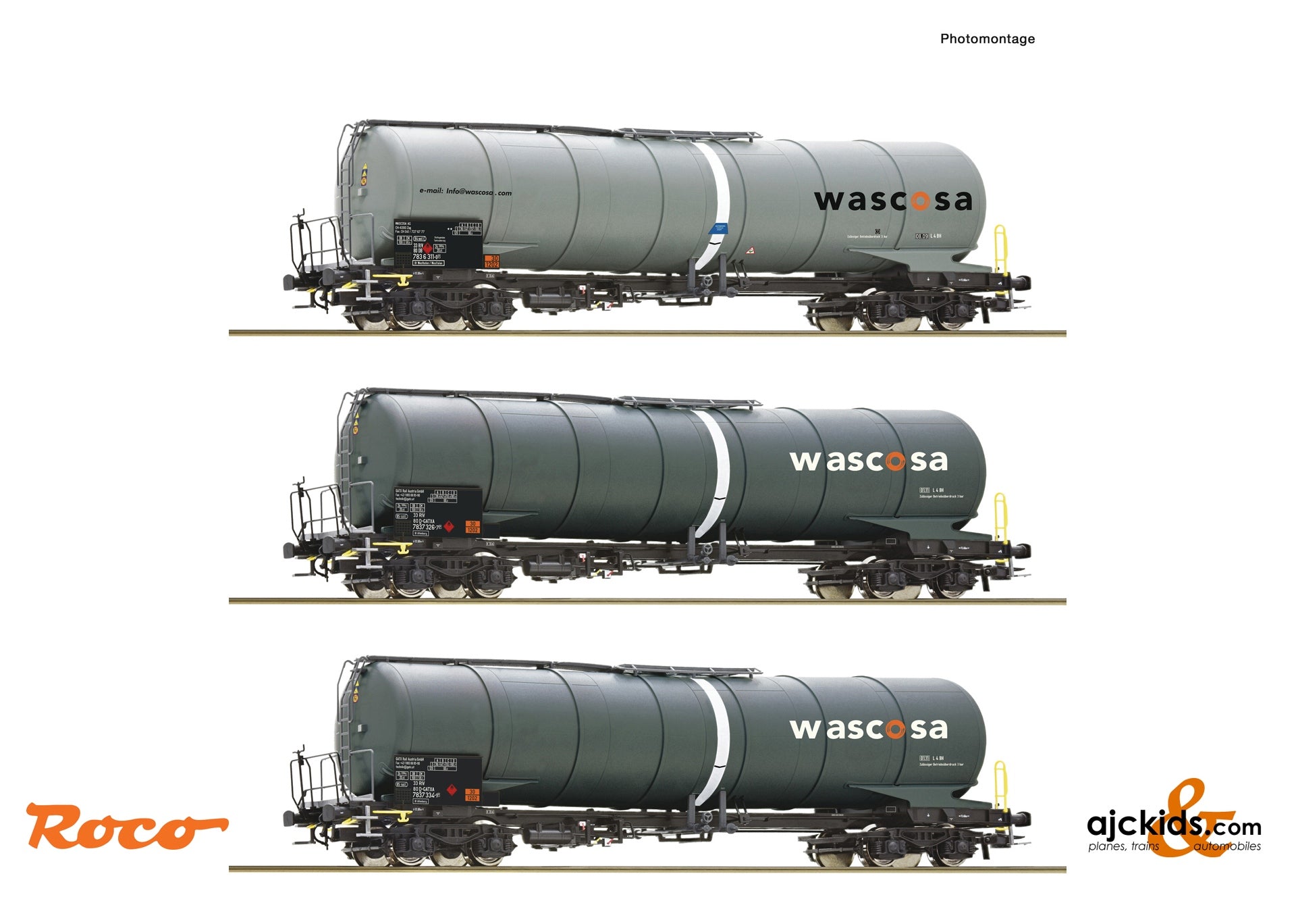 Roco 6600143 3 piece set: Tank wagons, Wascosa