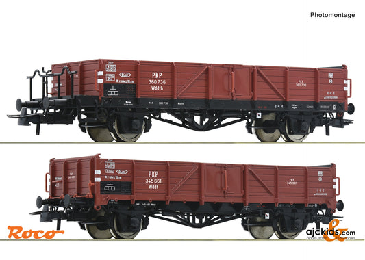 Roco 6600150 2-piece set: Open freight wagons, PKP