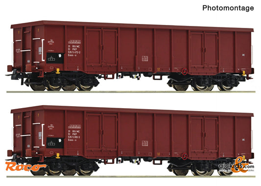 Roco 6600171 2 piece set: Open goods wagons, PKP