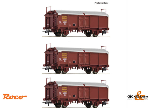 Roco 6600173 3 piece set: Sliding roof wagons, SNCF