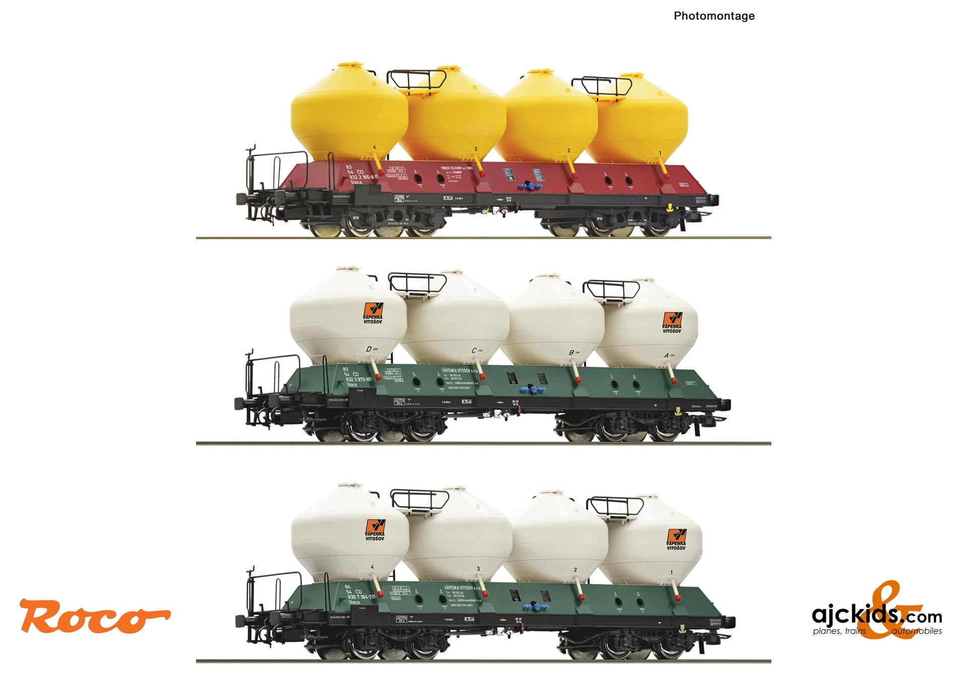 Roco 6600180 3 piece set: Silo wagons, CD