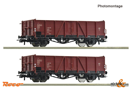 Roco 6600194 2 piece set: Open goods wagons, DR