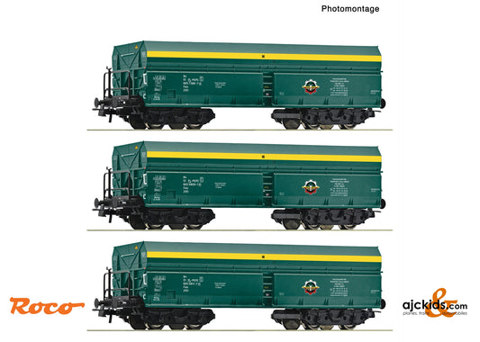 Roco 6600195 3 piece set: Self-unloading hopper wagons, PTKiGK