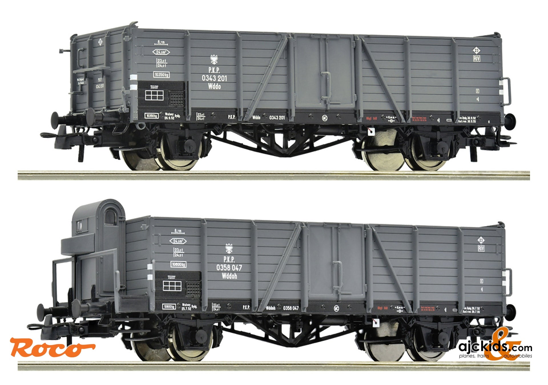 2 piece set: Open goods wagons, PKP