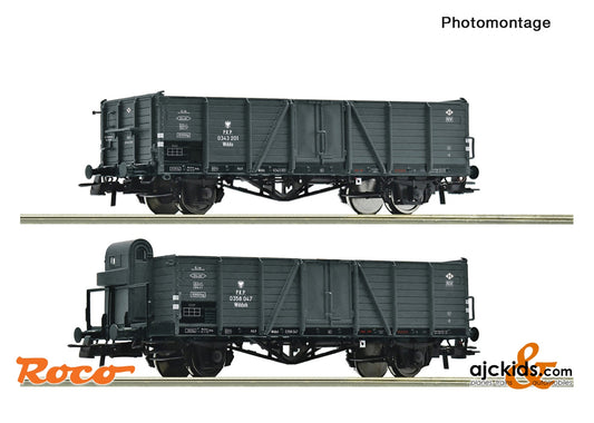 Roco 6600216 - 2 piece set: Open goods wagons, PKP