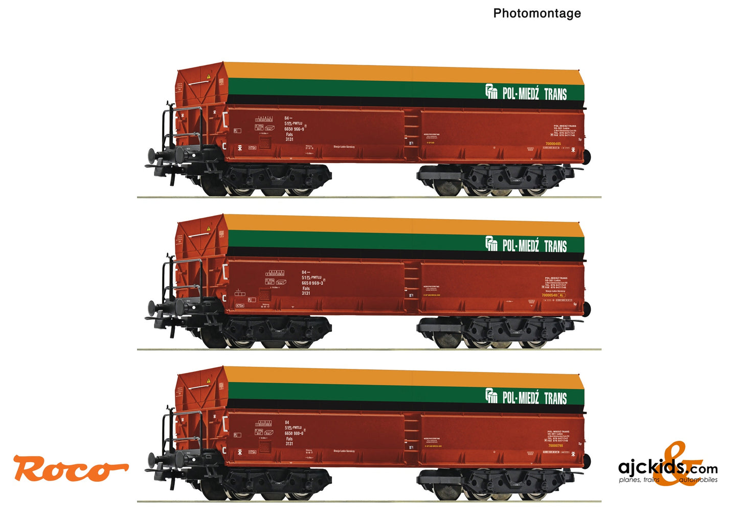 3 piece set: Self-unloading hopper wagons, PMT