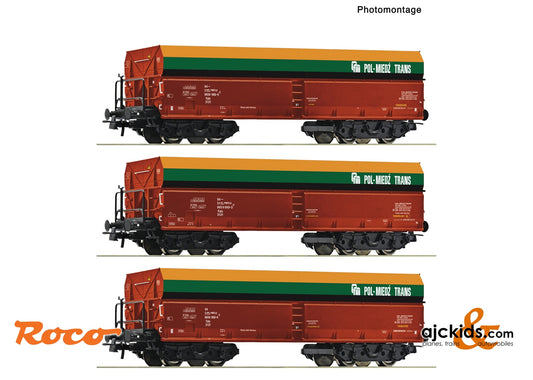 Roco 6600218 - 3 piece set: Self-unloading hopper wagons, PMT