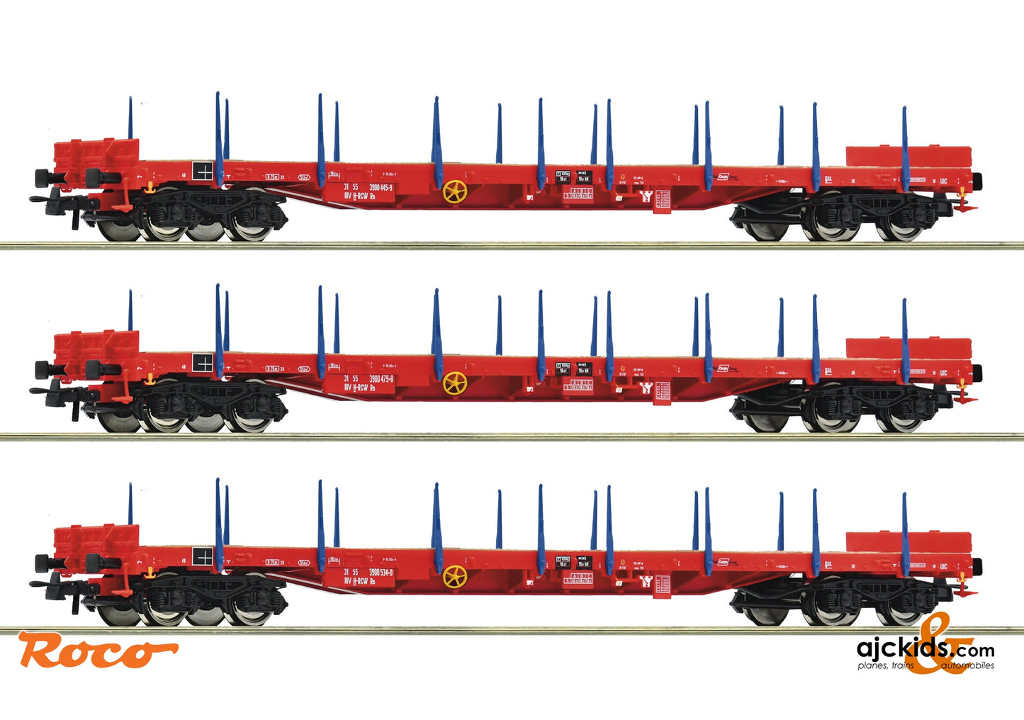 3 piece set: Stanchion wagons, RCW