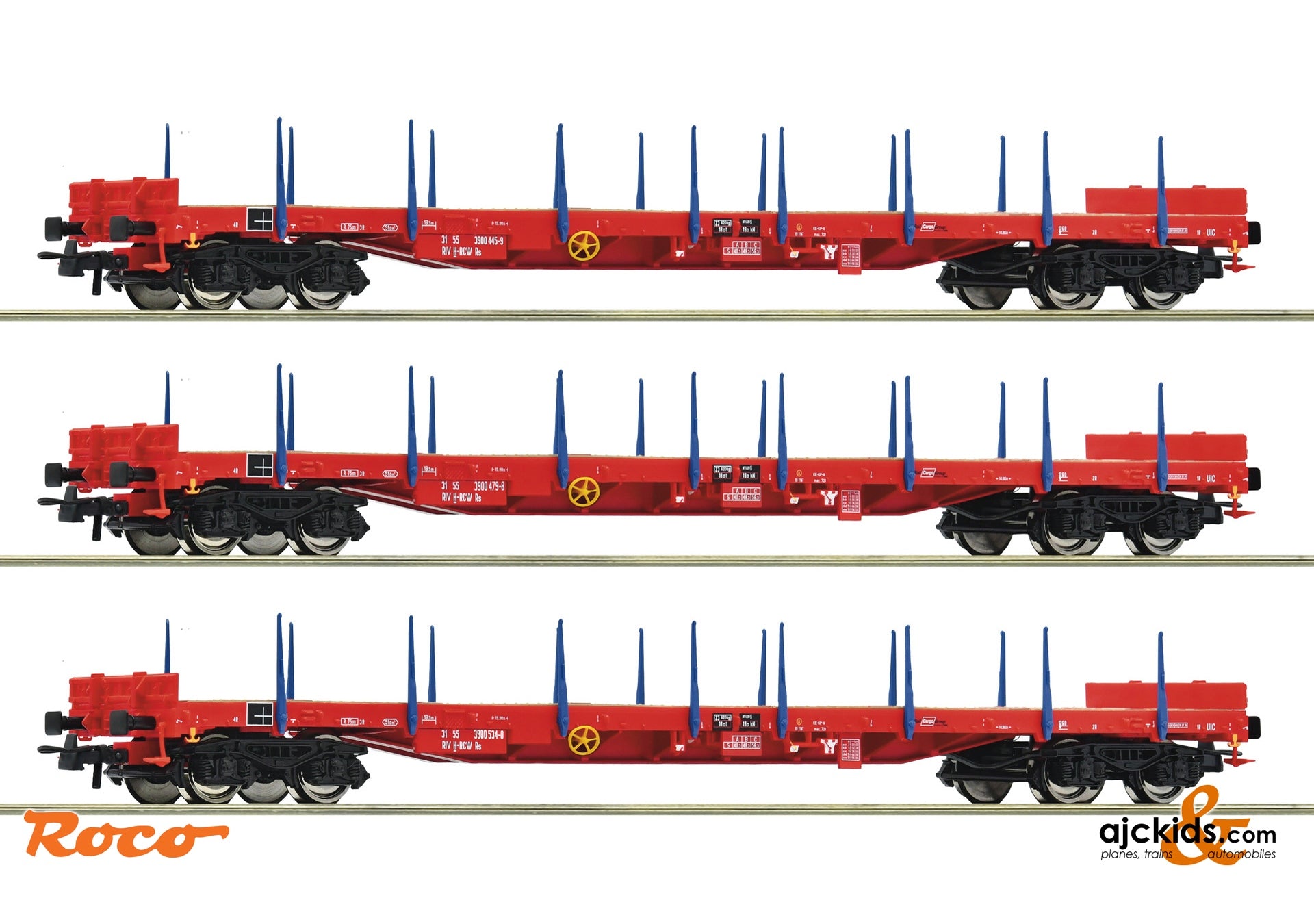 3 piece set: Stanchion wagons, RCW