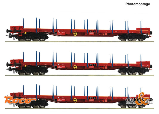 Roco 6600219 - 3 piece set: Stanchion wagons, RCW