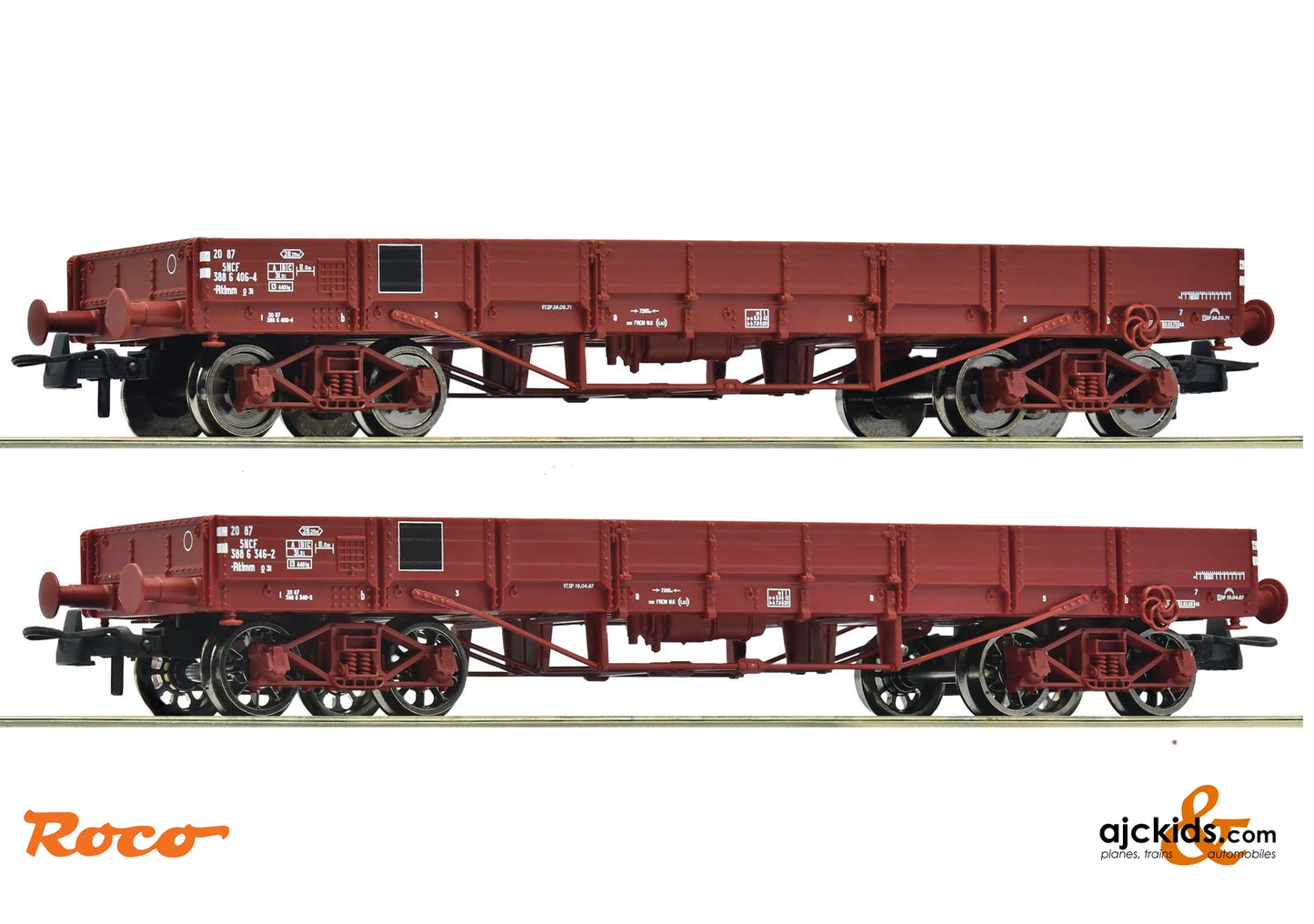 2 piece set: Low side wagons, SNCF