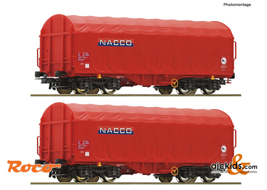 Roco 6600226 - 2 piece set: Sliding tarpaulin wagons, NACCO