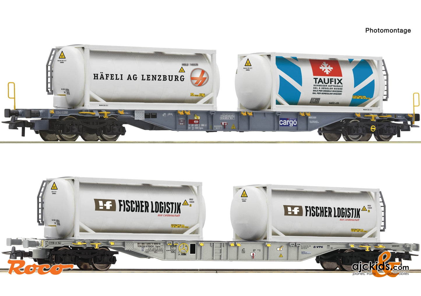 2 piece set: Container carrrier wagons