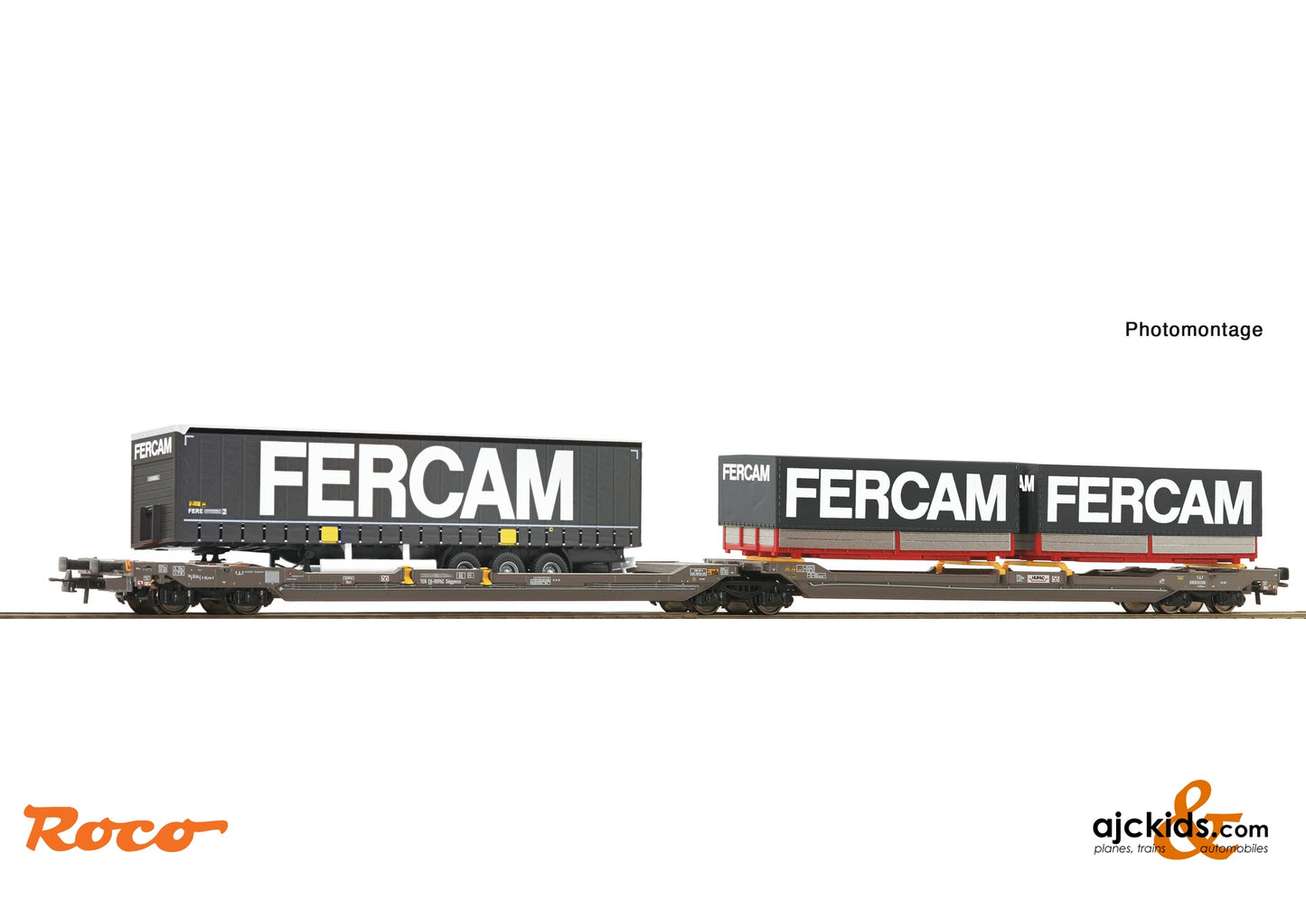 Articulated double-pocket wagon T3000e, HUPAC