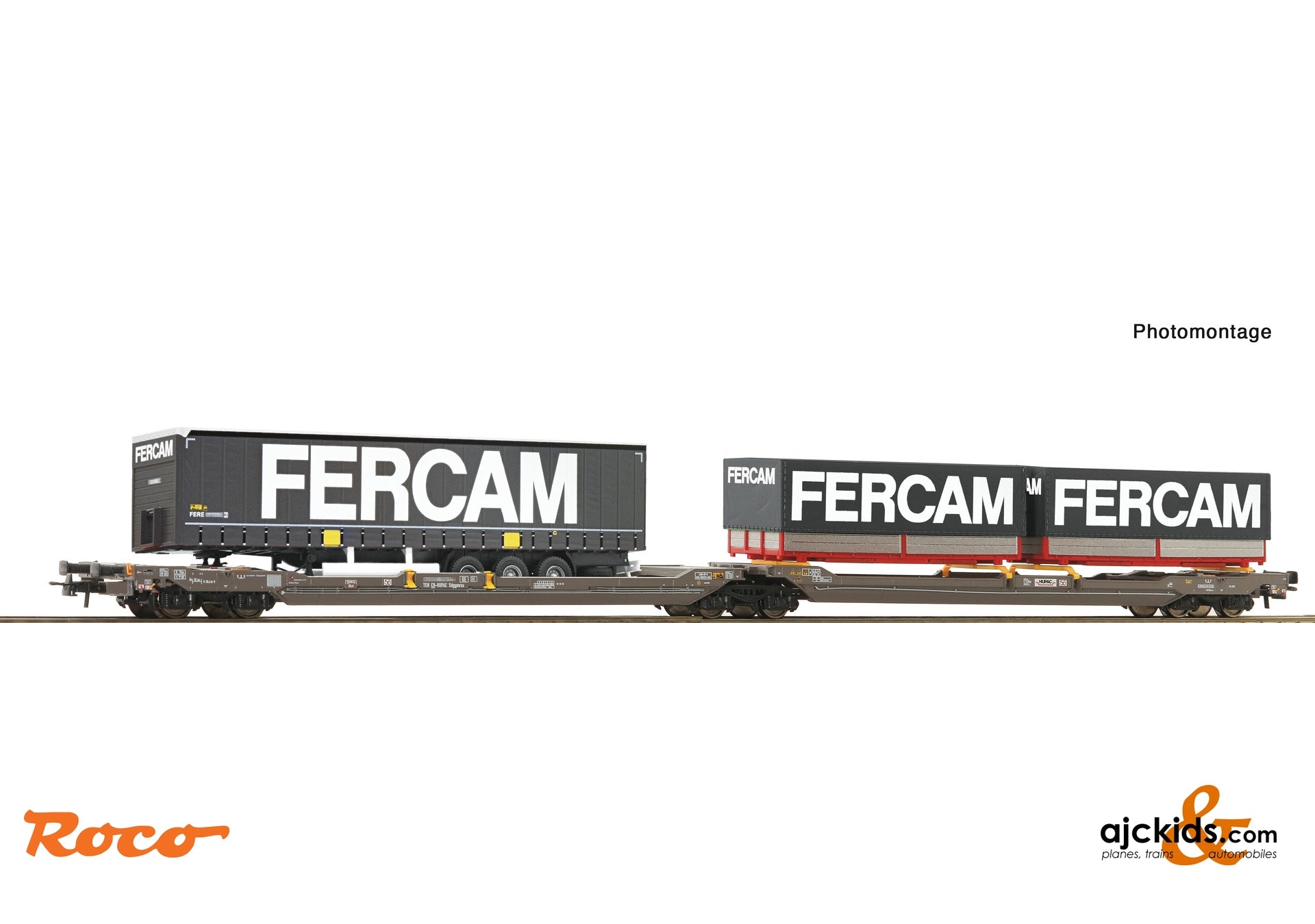 Articulated double-pocket wagon T3000e, HUPAC