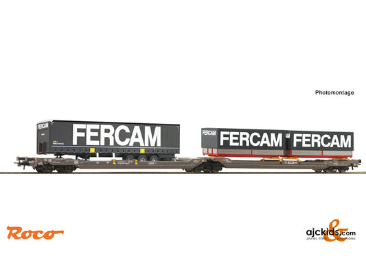 Articulated double-pocket wagon T3000e, HUPAC