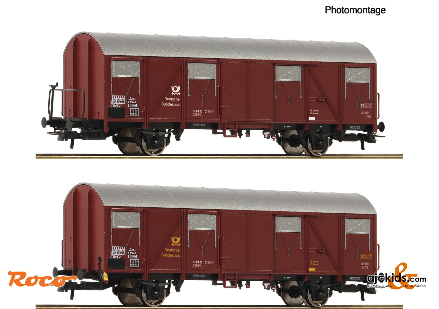 2 piece set: Covered postal wagons, DBP