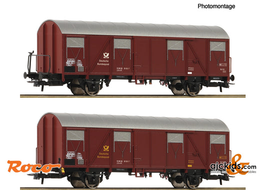 Roco 6600248 - 2 piece set: Covered postal wagons, DBP