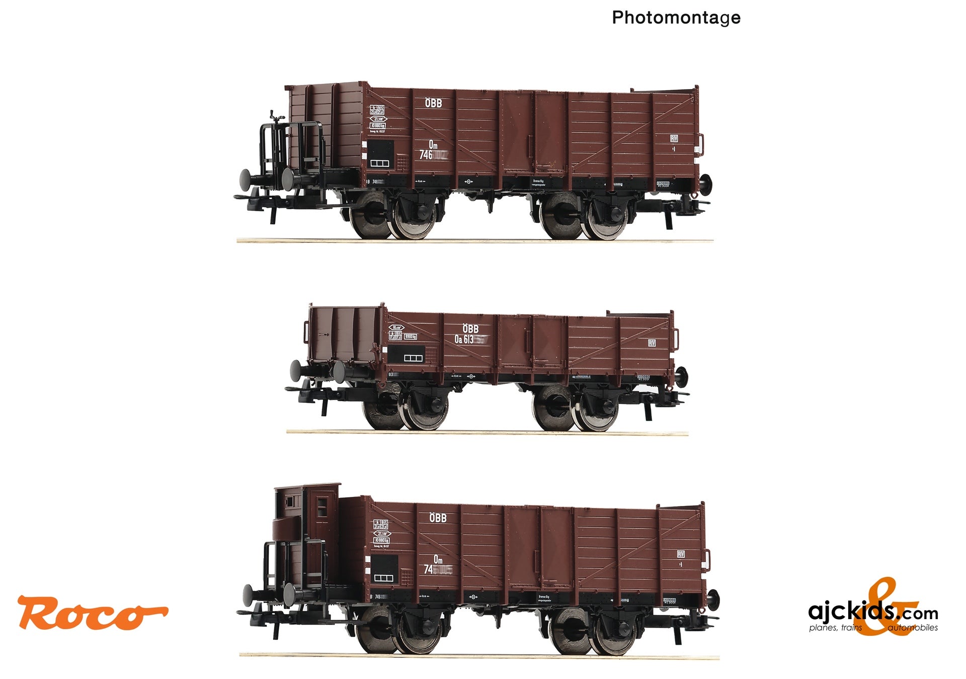 3 piece set: Open goods wagons, ÖBB