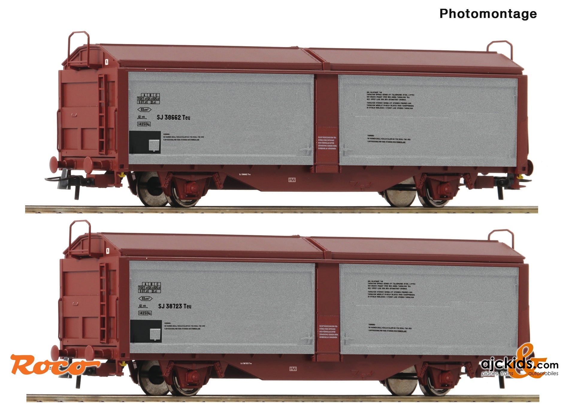 2 piece set: Sliding roof/sliding wall wagon, SJ