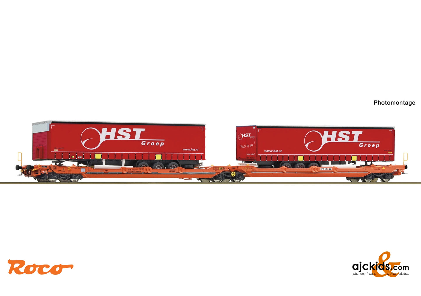 Articulated double-pocket wagon T3000e, Wascosa