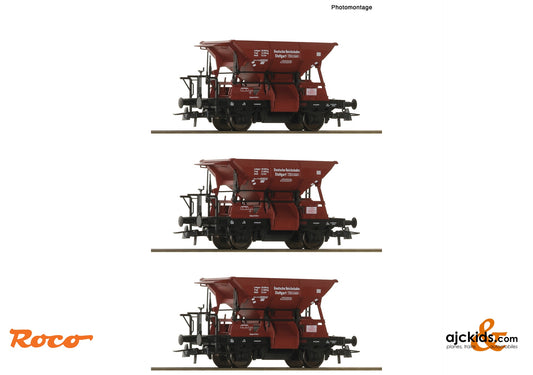 3 piece set: Talbot ballast hopper wagons, DRG