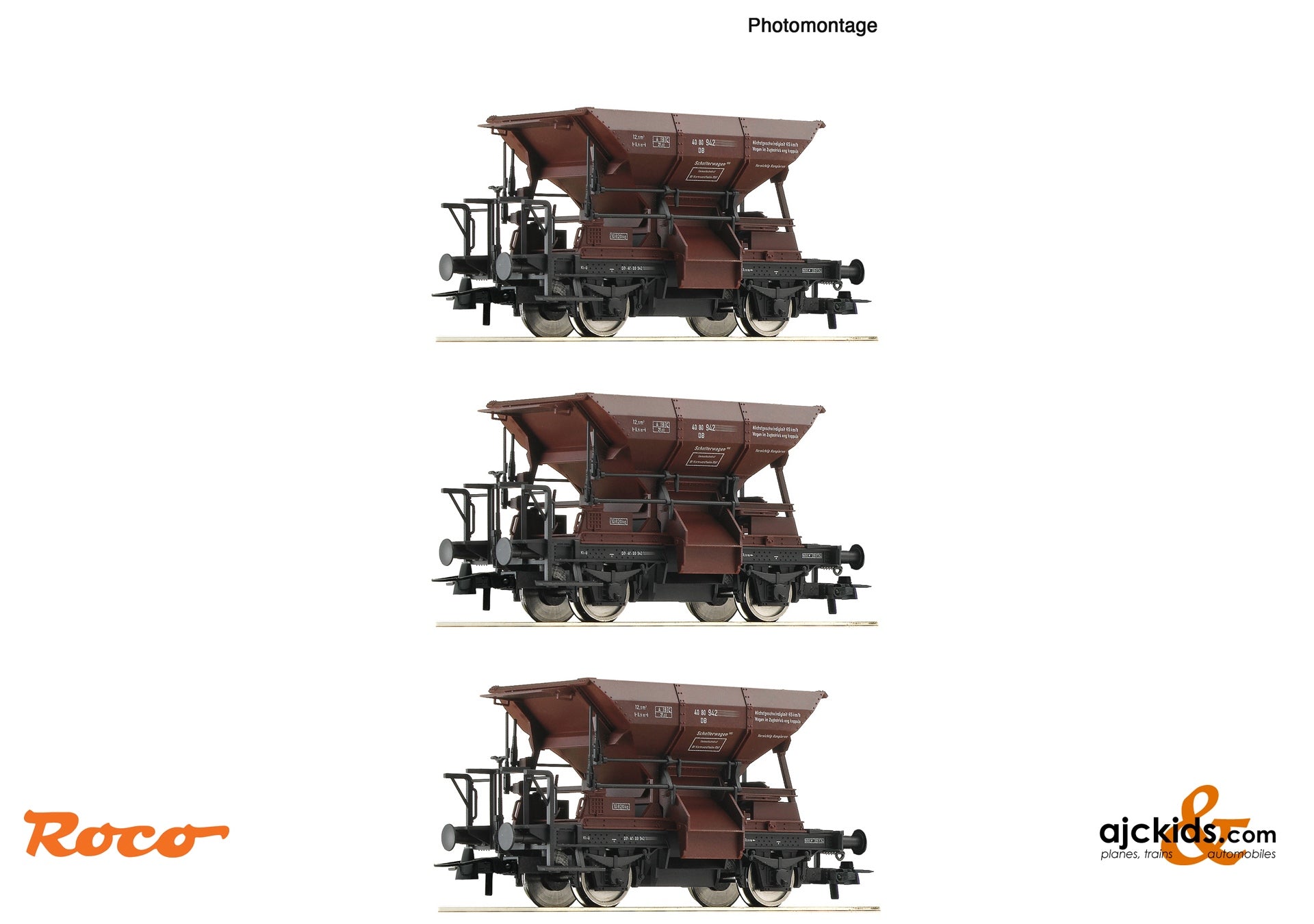 3 piece set: Talbot ballast hopper wagons, DB