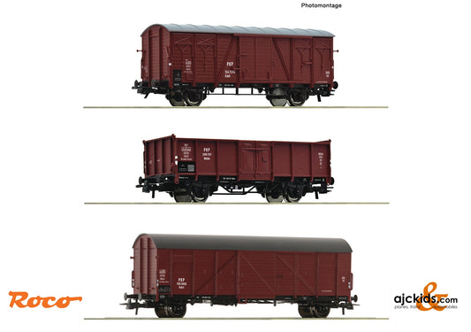 3 piece set: Goods wagons, PKP