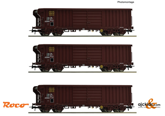 3 piece set: Rolling roof wagon, SNCF
