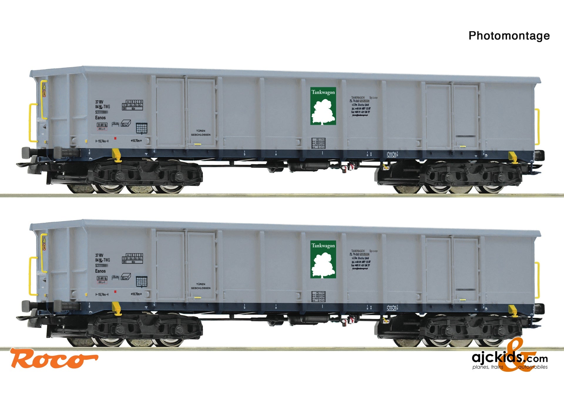2 piece set: Open goods wagons, Tankwagon