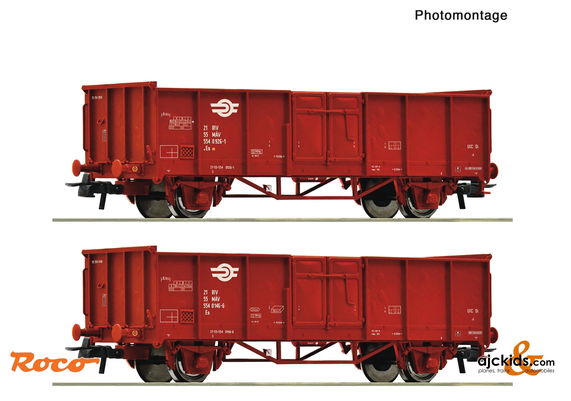 2 piece set: Open goods wagons, MAV