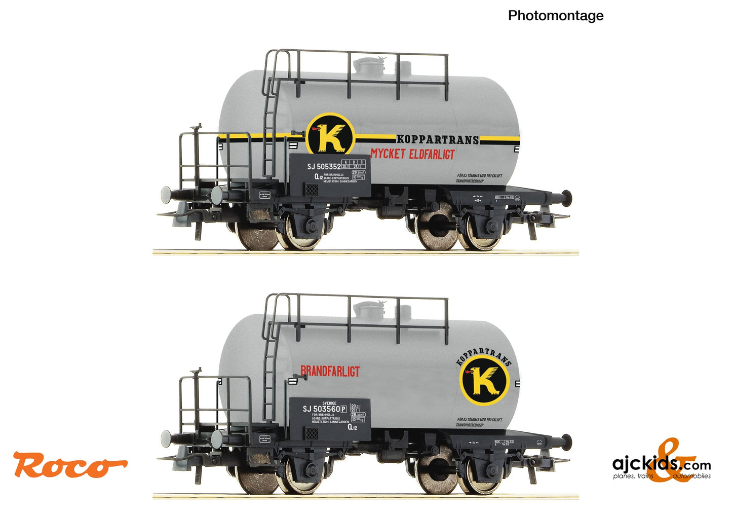2 piece set: Tank wagons, SJ