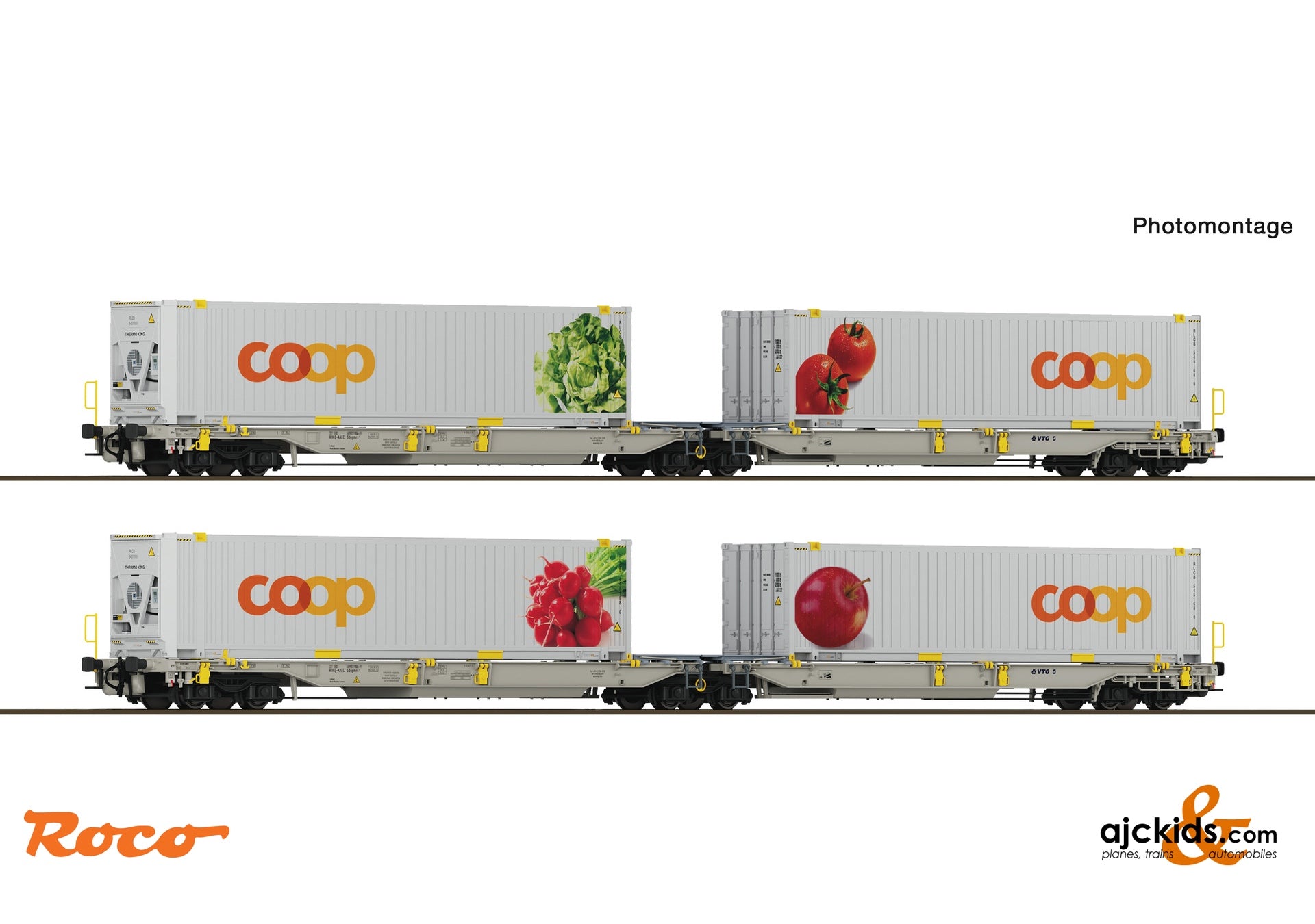 2-piece set 1: Articulated double-pocket wagon T2000, railCare