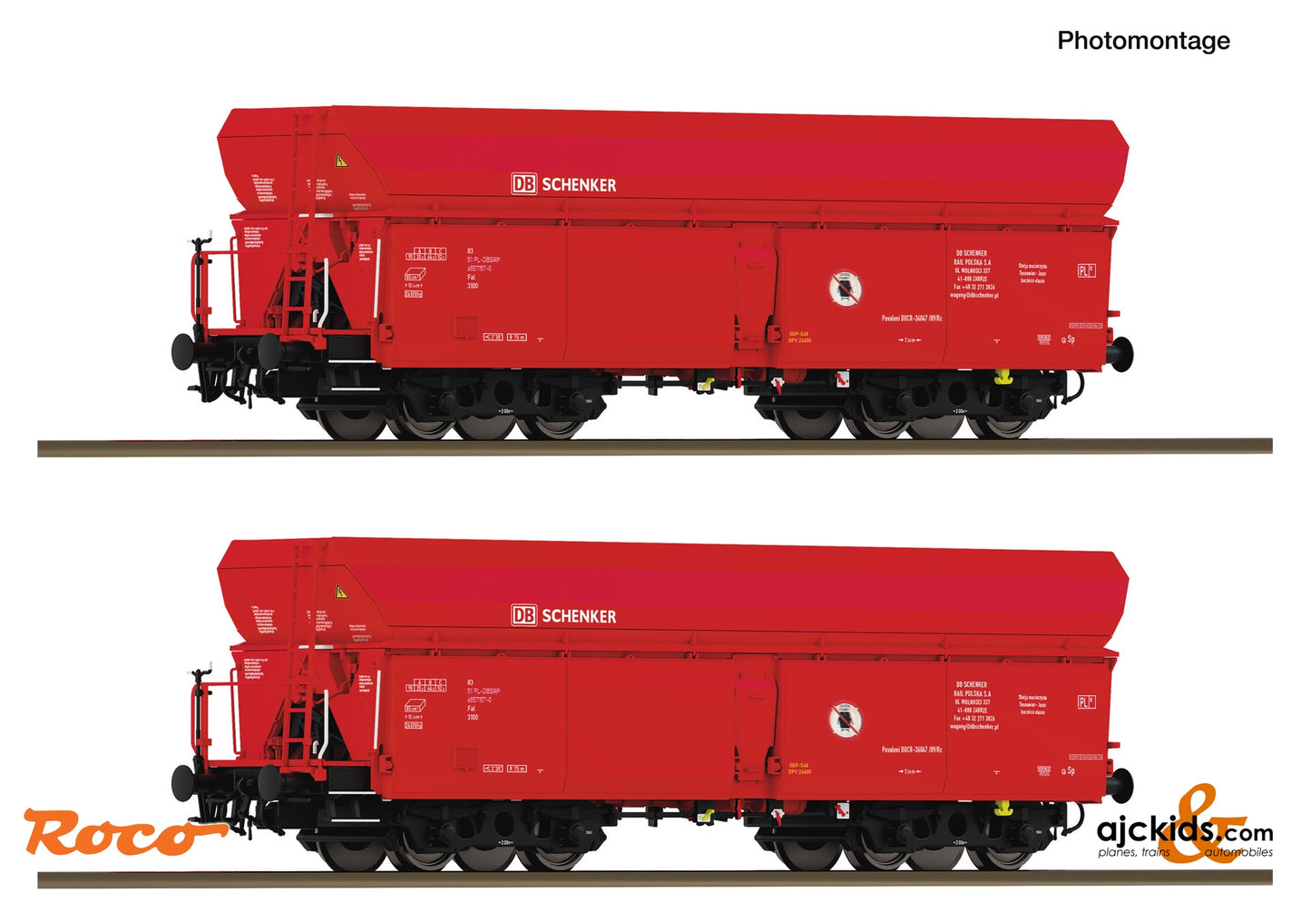 2 piece set: Self-unloading hopper wagons, DB Schenker